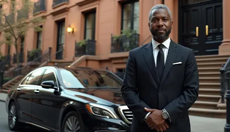 Luxury black car service in Dallas TX with professional chauffeur